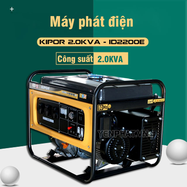 Máy phát điện chính hãng Kipor 2.0KVA - ID2200E