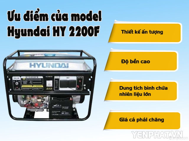 máy phát điện chạy xăng Hyundai HY 2200F