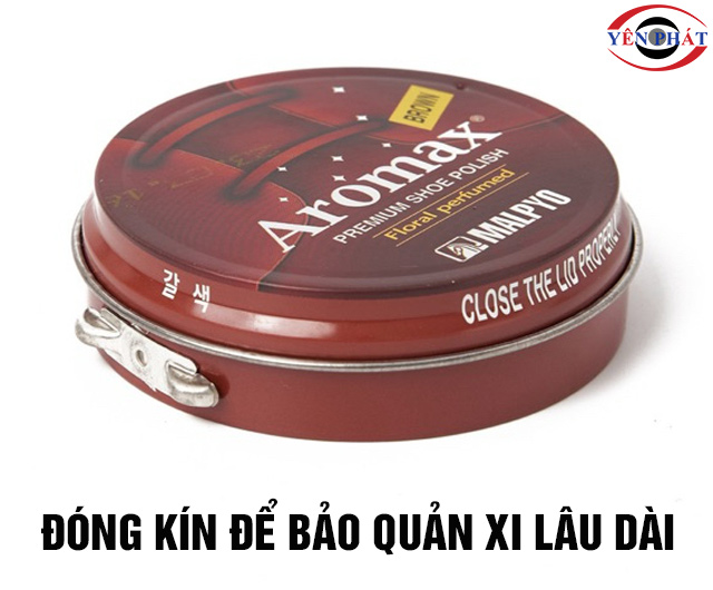 bảo quản xi đánh giày màu vàng bò