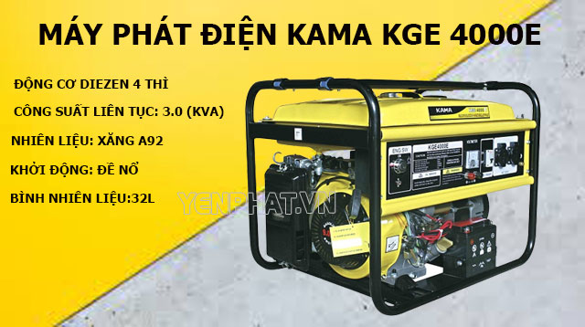 máy phát điện mini KAMA KGE 4000E