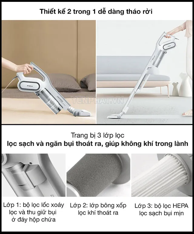 cách tháo máy hút bụi deerma