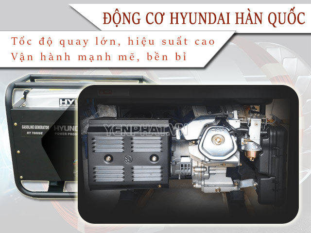 Động cơ hiện đại, vận hành mạnh mẽ và bền bỉ của Hyundai HY 7000SE