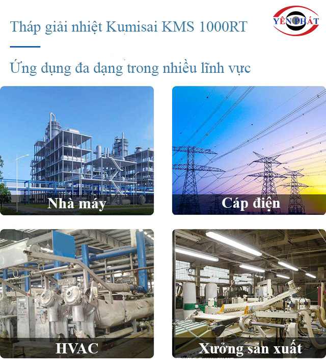 Ứng dụng tháp giải nhiệt Kumisai KMS 1000RT
