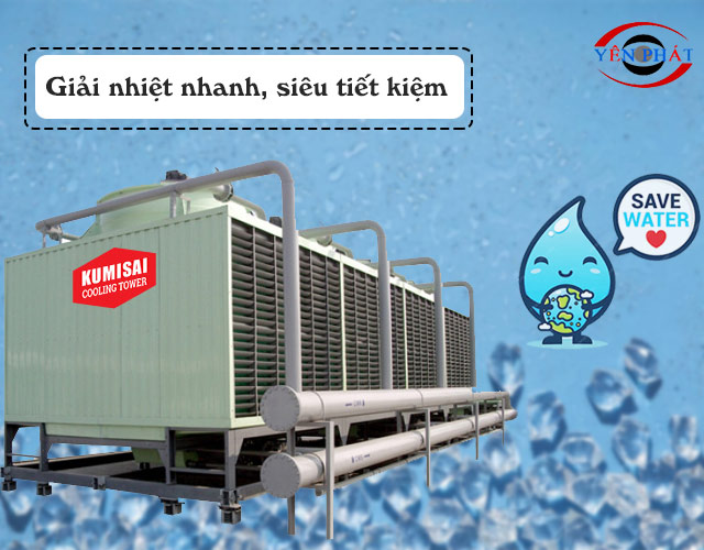 Tháp giải nhiệt vuông Kumisai KMS 200Rt tiết kiệm nước