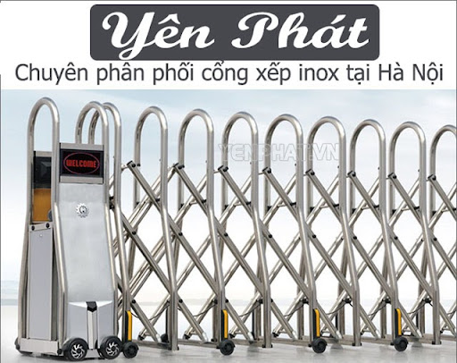 cổng xếp inox Hà Nội - Điện Máy Yên Phát