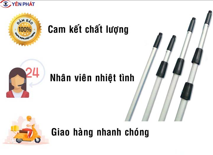 mua cây lau kính nối dài 8m 3 khớp vặn | Điện Máy Yên Phát