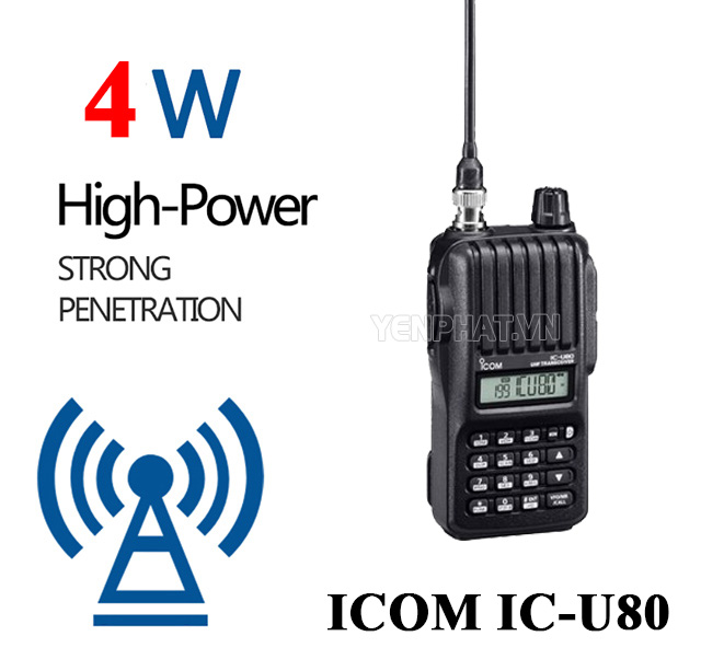 Bộ đàm ICOM IC-U80 có cự ly liên lạc xa lên tới 5km
