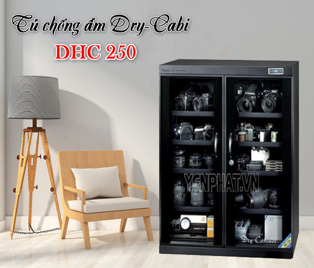 Tủ chống ẩm Dry-Cabinet DHC 250 có công suất hoạt động cực lớn giúp hút ẩm hiệu quả