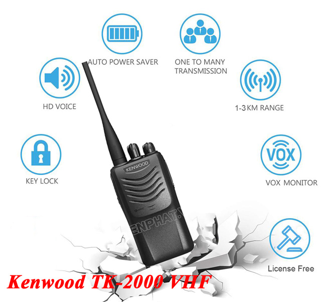 Bộ đàm cầm tay Kenwood TK-2000 VHF sở hữu nhiều ưu điểm nổi trội