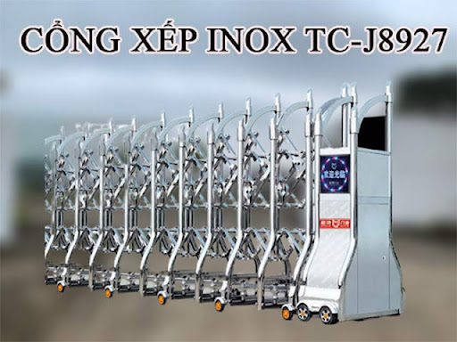 Mẫu Cổng xếp inox tự động TC-J8927